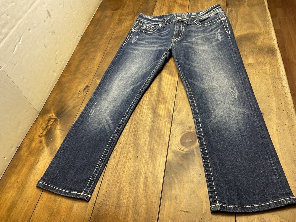 Miss Me Jeans Women Size 28 JB1045P4 Mid Rise Boyfriend Capri